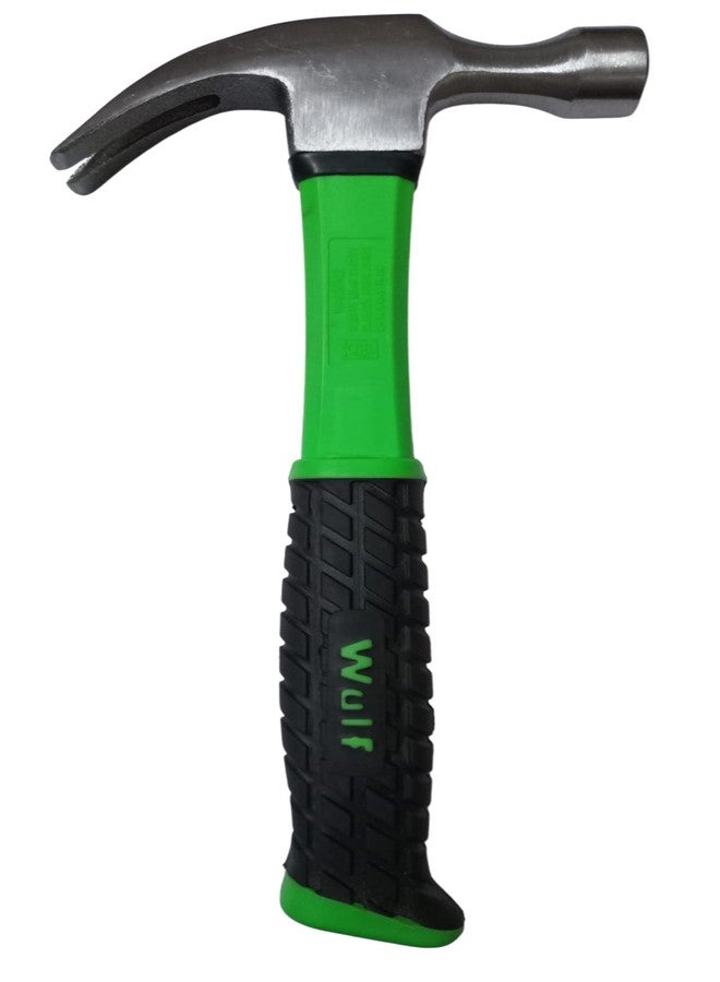 WULF 16oz Heavy Duty Claw Hammer | Drop-Forged Steel Head with Shockproof Fiberglass Handle | Durable Anti-Slip Grip for Carpentry, Construction, and Home DIY | Professional Hand Tool - Image 2